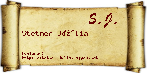 Stetner Júlia névjegykártya